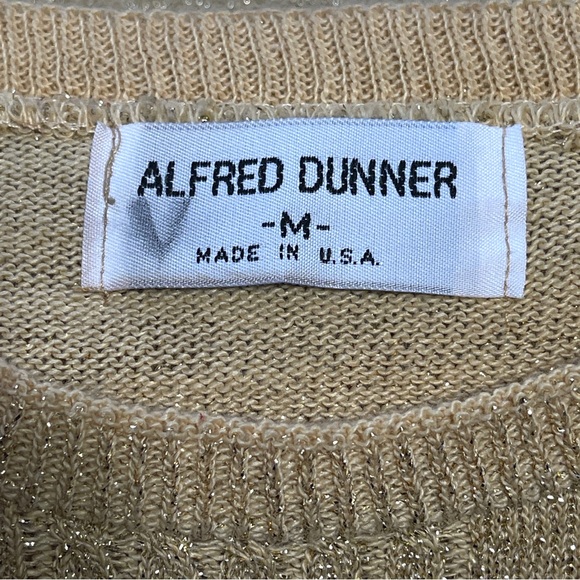 Vintage Alfred Dunner Gold Metallic Blouse M Fits L. Made in USA, Shimmery Retro - Picture 8 of 9